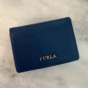 Furla Blue Trifold Wallet